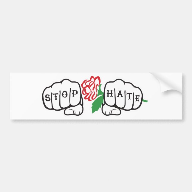 Stop Hate BUMPER sticker brrrrooommmm! (Front)