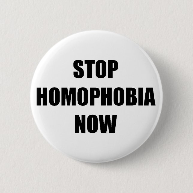 Stop homophobia 6 cm round badge (Front)