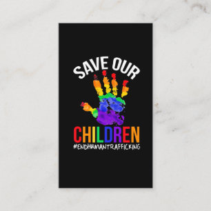 Stop Human Trafficking Save Our Children Awareness Business Card