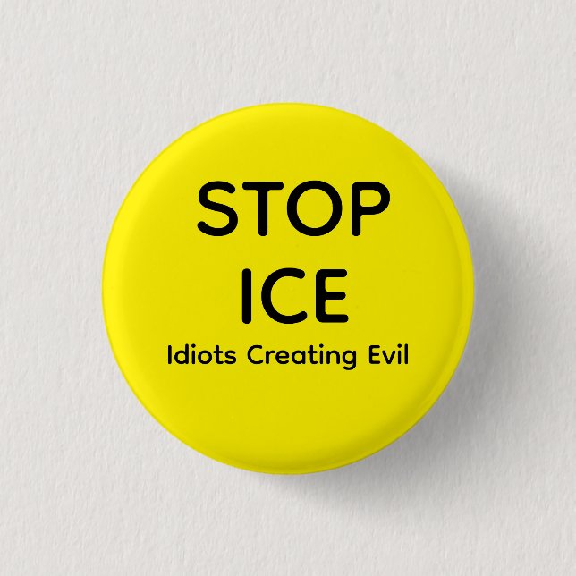 STOP ICE  3 CM ROUND BADGE (Front)