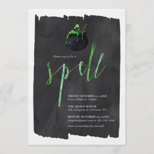 Stop in for a Spell Halloween Party Invitation