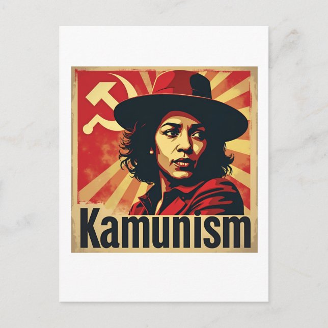 Stop Kamunism Harris Walz 2024 Comrade Kamala Postcard (Front)