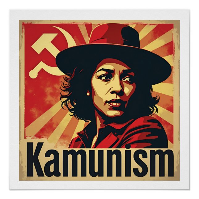 Stop Kamunism Harris Walz 2024 Comrade Kamala Poster (Front)