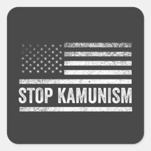 Stop Kamunism Harris Walz 2024 Comrade Kamala Square Sticker