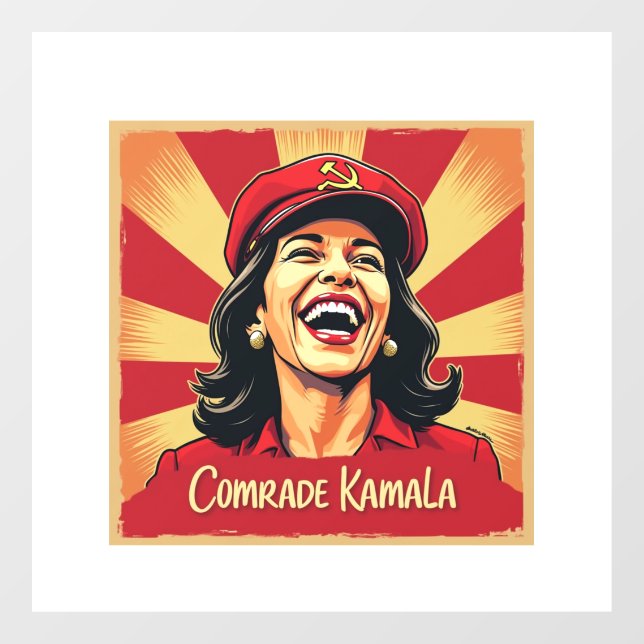 Stop Kamunism Harris Walz 2024 Comrade Kamala Window Cling (Sheet)