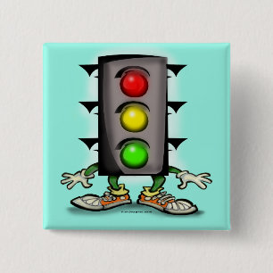 Stop Light Magnet 15 Cm Square Badge