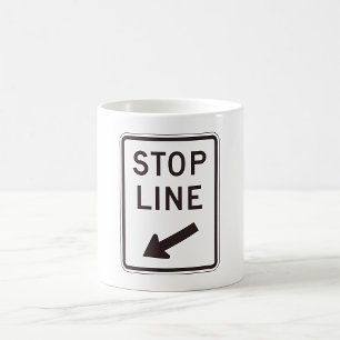 Stop Line Road Sign Coffee Mug