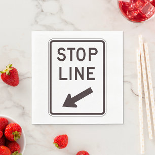 Stop Line Road Sign Napkin