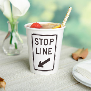 Stop Line Road Sign Paper Cups