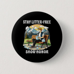 Stop Littering Nature Protection Environmental Pro 6 Cm Round Badge