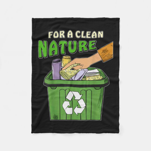 Stop Littering Nature Protection Environmental Pro Fleece Blanket (Front)