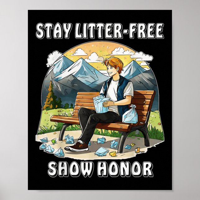 Stop Littering Nature Protection Environmental Pro Poster (Front)