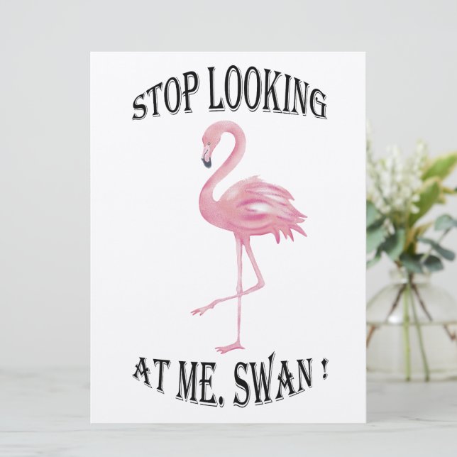 Stop Looking at me Swan Card (Standing Front)