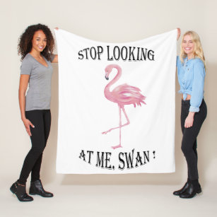 Stop Looking at me Swan Fleece Blanket