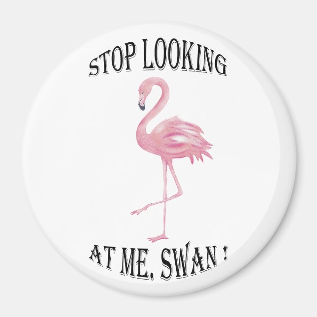 Stop Looking at me Swan Magnet (Front)
