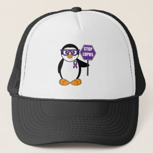 Stop Lupus: Penguin with Sign Trucker Hat