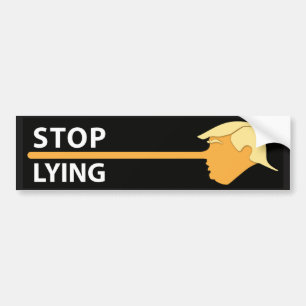 Stop Lying (on black) Bumper Sticker