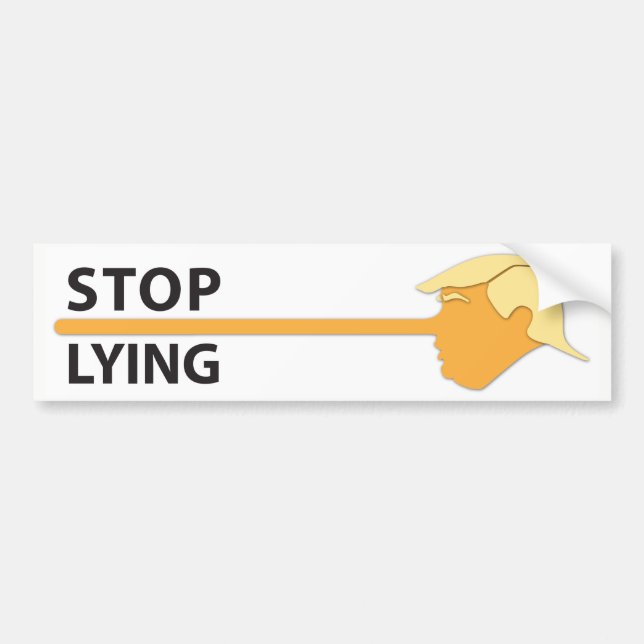 Stop Lying (on white) Bumper Sticker (Front)