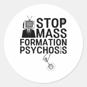 Stop M Formation Psychosis Anti Vax Psychology Classic Round Sticker