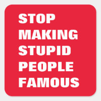 Stop Making Stupid People Famous Custom Colours