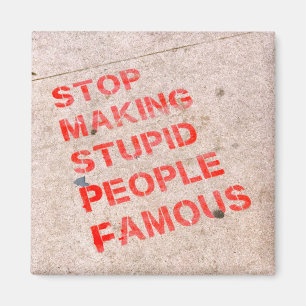 Stop Making Stupid People Famous - Funny humour Magnet