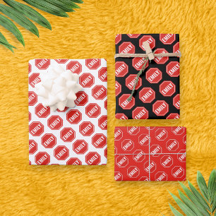 STOP: NAME/WORD CUSTOMIZE Funny Unique Novelty  Wrapping Paper Sheet