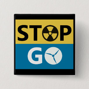 Stop Nuclear 15 Cm Square Badge