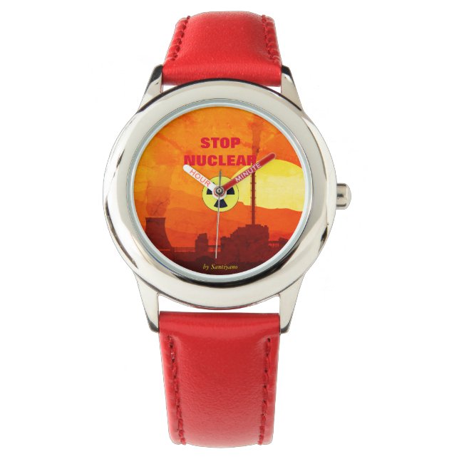 ' Stop Nuclear ' shows zazzle - woman - child Watch (Front)