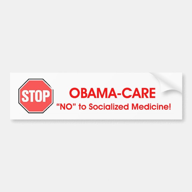 STOP Obama-care Bumper Sticker (Front)