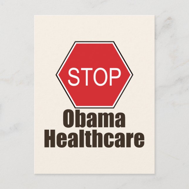 Stop Obama Healthcare Postcard (Front)