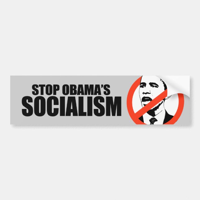 STOP OBAMA SOCIALISM BUMPER STICKER (Front)