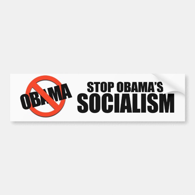 STOP OBAMA SOCIALISM BUMPER STICKER (Front)