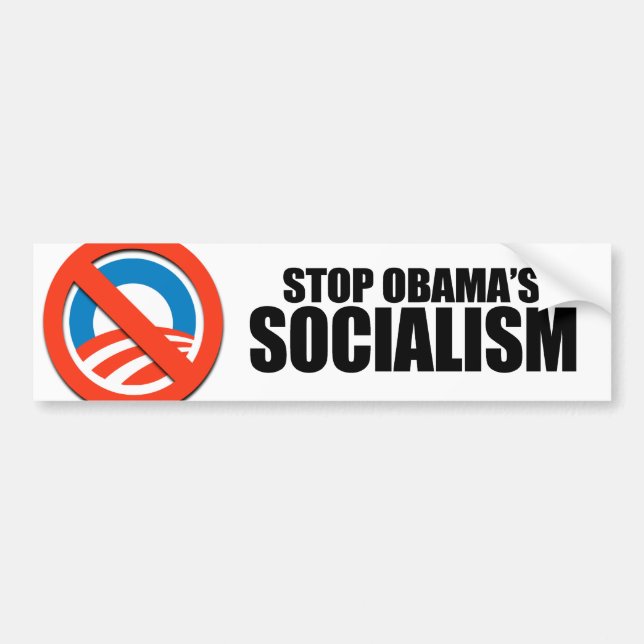 STOP OBAMA SOCIALISM BUMPER STICKER (Front)