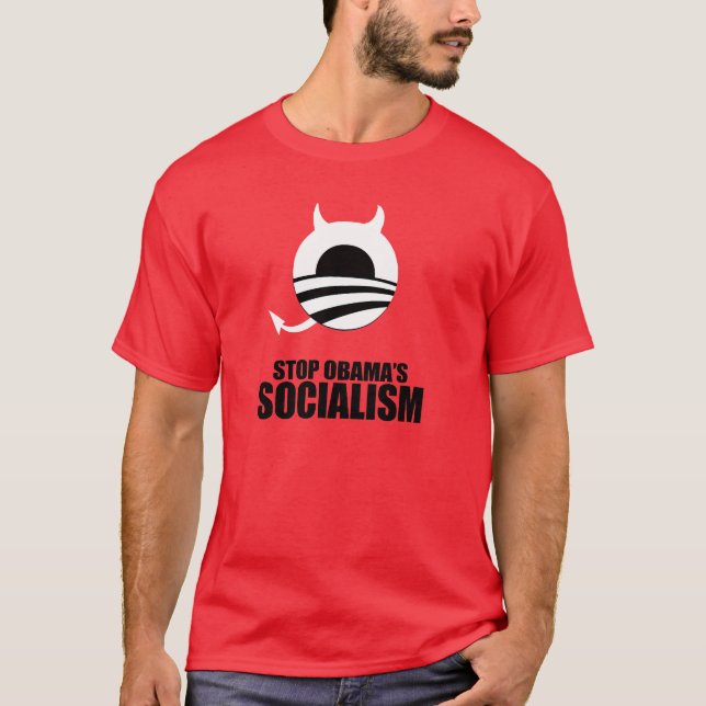 STOP OBAMA SOCIALISM T-Shirt (Front)