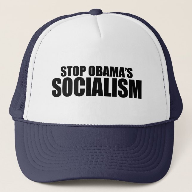 STOP OBAMA SOCIALISM TRUCKER HAT (Front)