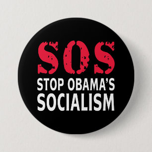 Stop Obama's Socialism - SOS 7.5 Cm Round Badge