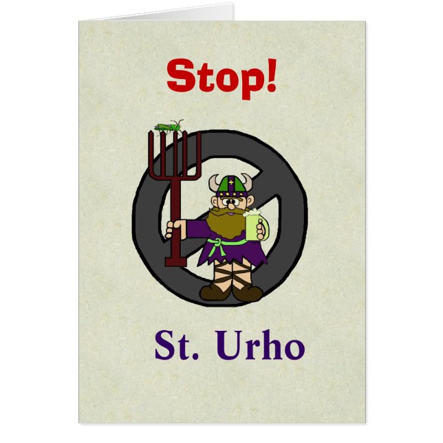 Stop or Anti St. Urho's Day Card   Customise It! (Front)