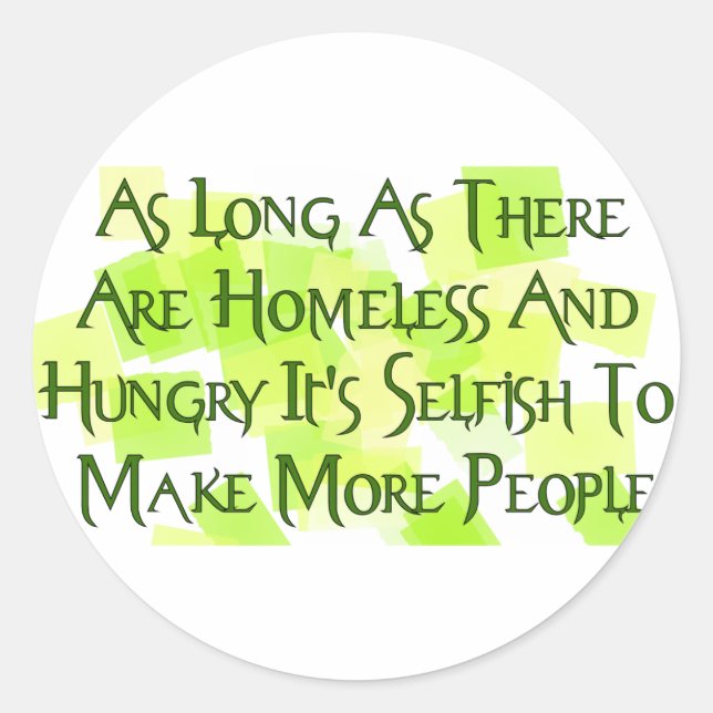 Stop Overpopulating Classic Round Sticker (Front)