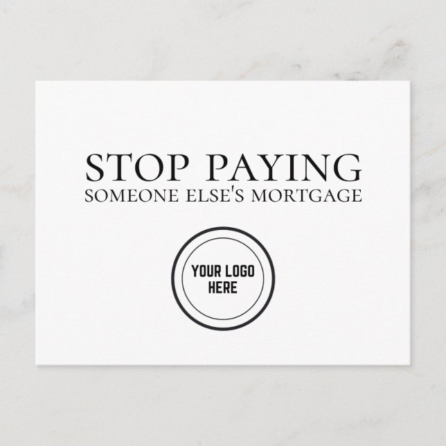 Stop Paying Someone Else's Mortgage Realty Farming Postcard (Front)