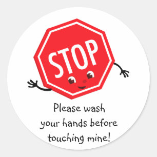 Stop Please Wash Sticker