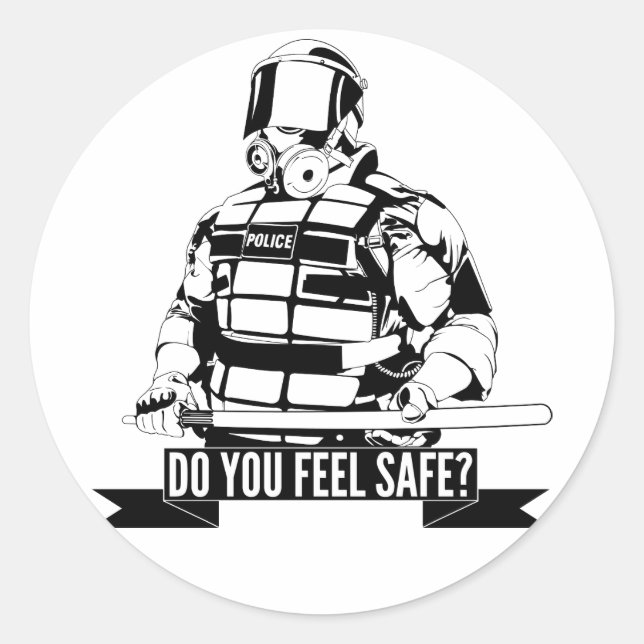 Stop Police Brutality Art for Occupy Movements Classic Round Sticker (Front)