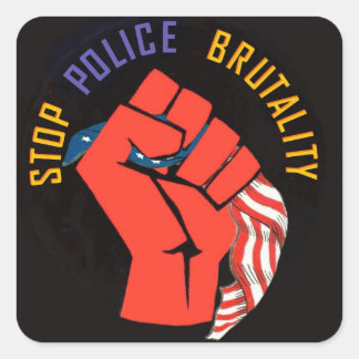 Stop police brutality square sticker