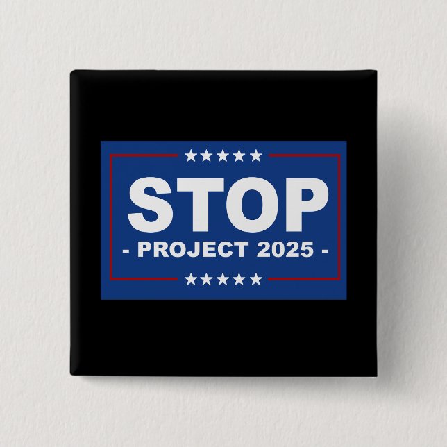STOP PROJECT 2025 15 CM SQUARE BADGE (Front)