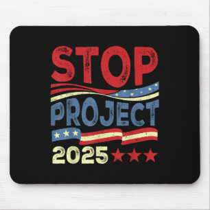 Stop Project 2025 Anti Trump Usa Flag Political Mouse Mat