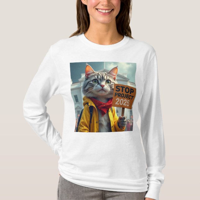 Stop Project 2025 Cats  T-Shirt (Front)