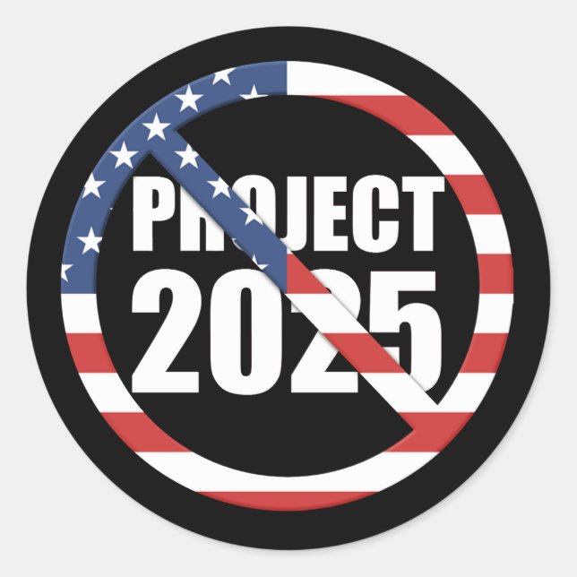 Stop Project 2025 Classic Round Sticker (Front)