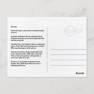 Stop Project 2025 Postcard