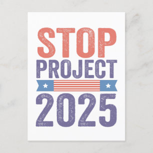Stop Project 2025 Trump American Patroitic Postcard
