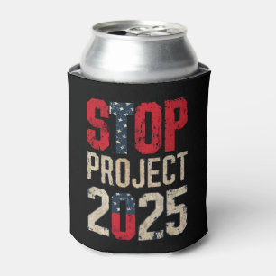Stop Project 2025 Trump Biden Vintage Can Cooler
