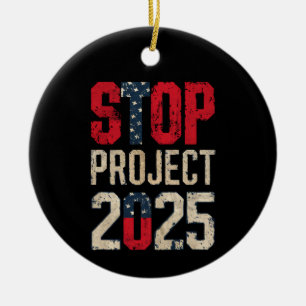 Stop Project 2025 Trump Biden Vintage Ceramic Tree Decoration